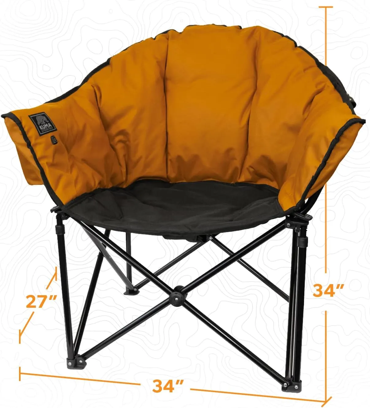 Kuma Outdoor Gear Lazy Bear Heated Chair with Carry Bag, Ultimate Portable Luxury Heated Outdoor Chair for Camping, Glamping, Sports & Outdoor Adventures (Sierra/Black)