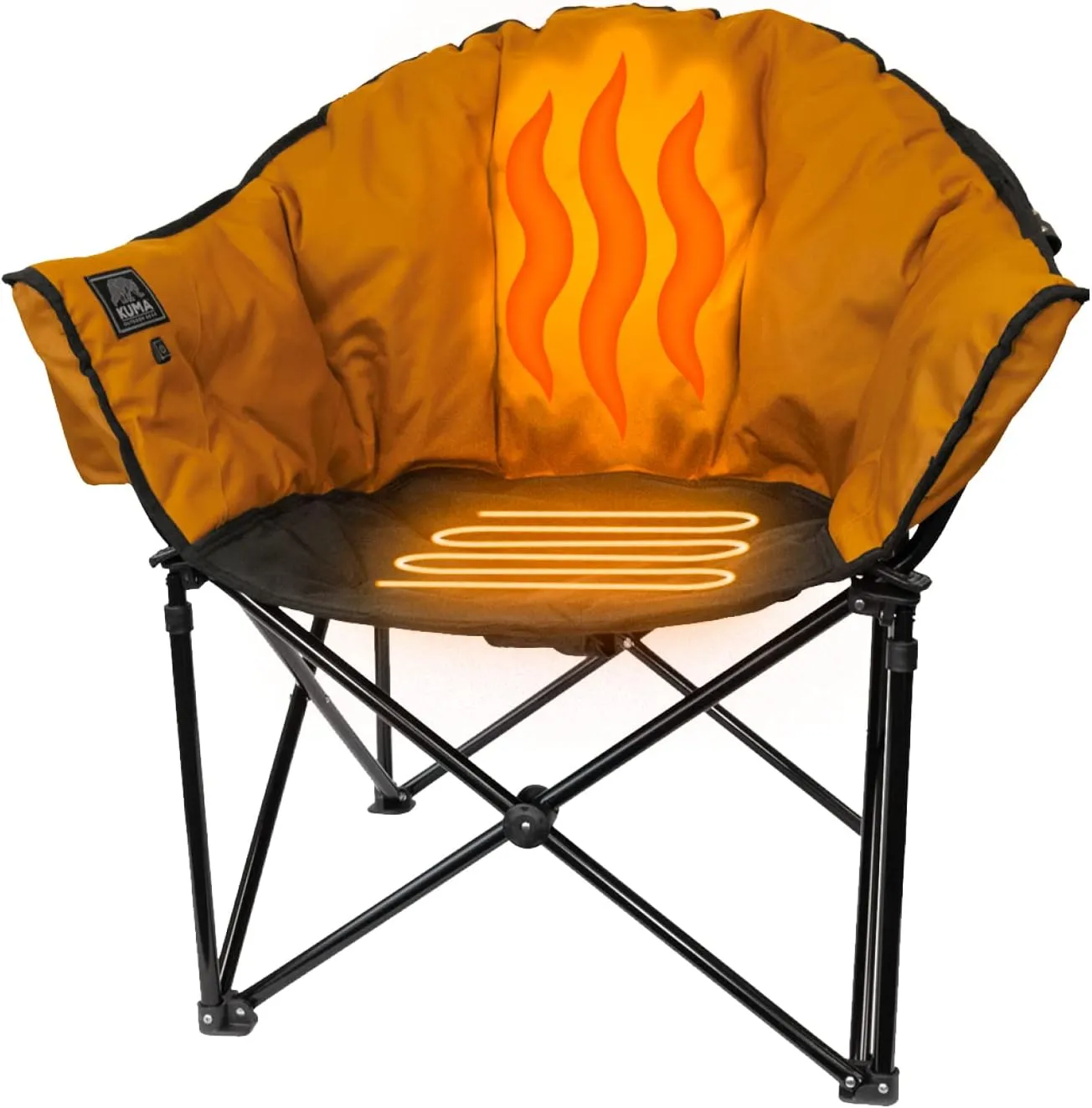 Kuma Outdoor Gear Lazy Bear Heated Chair with Carry Bag, Ultimate Portable Luxury Heated Outdoor Chair for Camping, Glamping, Sports & Outdoor Adventures (Sierra/Black)