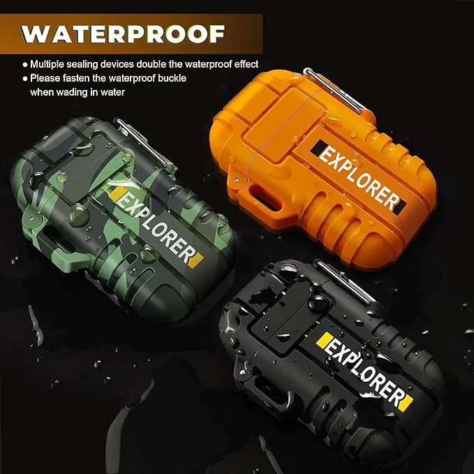 Lafagiet 3 Pack of Electric Lighter Torch Lighters, USB C Recharge, Butane Gas Refill, Waterproof Windproof Lighters for Candle, Camping, Survival Tactical Gear (NO Butane Gas)