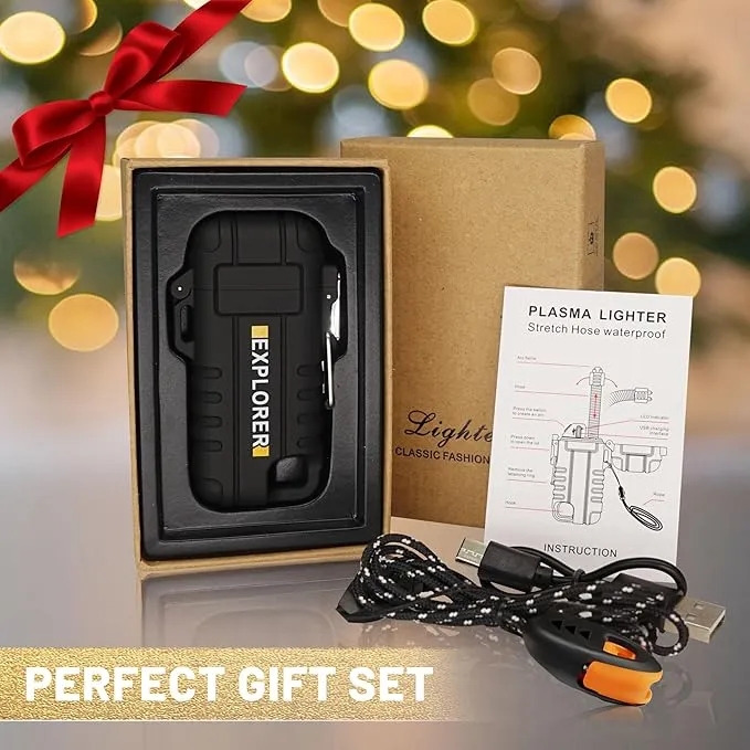 lafagiet USB C Rechargeable Lighter, 360° Flexible Neck, Wind & Water Proof, Electric Arc Lighters for Candle, Camping