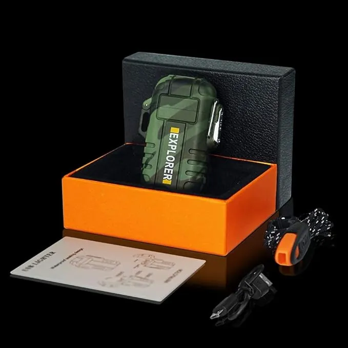 Lafagiet Waterproof Arc Lighter, dual Plasma Arc Lighter, USB Rechargeable Flameless Electric Lighters for Candle, Camp