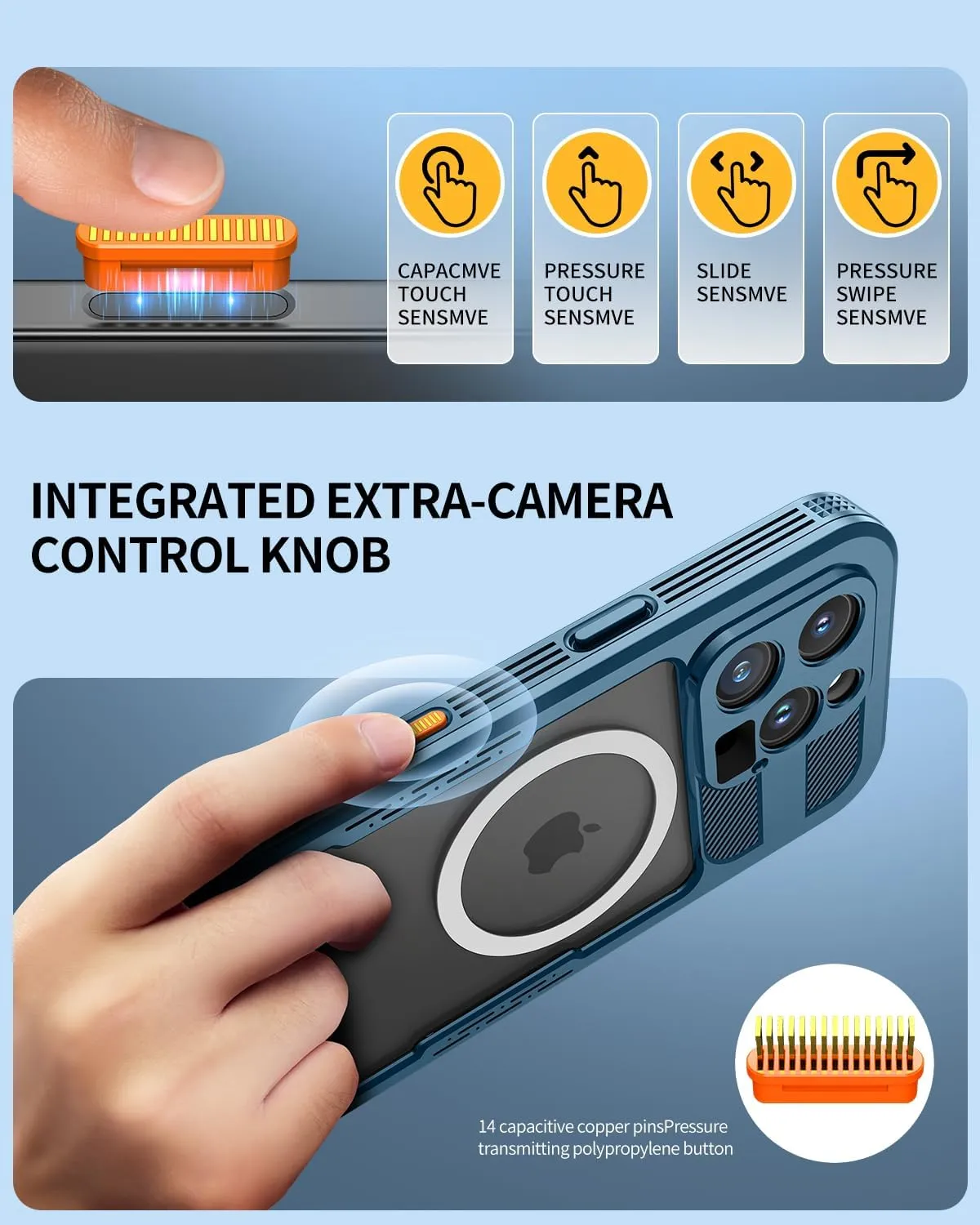 Lanhiem Magnetic for iPhone 16 Pro Max Case, IP68 Waterproof Dustproof Case, [Compatible with Magsafe] [Built-in Screen Protector] Full Body Heavy Duty Rugged Phone Cover 6.9 inch, Blue/Clear