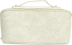 Large Capacity Makeup Bag | Embossed PU Leather Cosmetic Organizer | Travel Toiletry Bag for Women | Spill - proof & Scratch Protective | Multi - Compartment Design