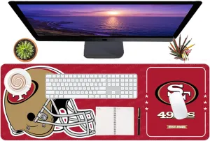 Large Gaming Mouse Pad XL 31.5 x 11.8 in, Sports Waterproof Mousepad for Laptop Computer Desktop Keyboard,Desk Mat for Boys Adult Office,Football Red Gold Design for San Francisco Gift