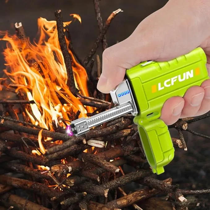LcFun Arc Lighter, Electric Candle Lighter, USB C Rechargeable Lighter with LED Battery Display, Flameless Plasma Lighter, Waterproof Lighters for Hiking, Survival Gear, Camping Gadgets, EDC Gear