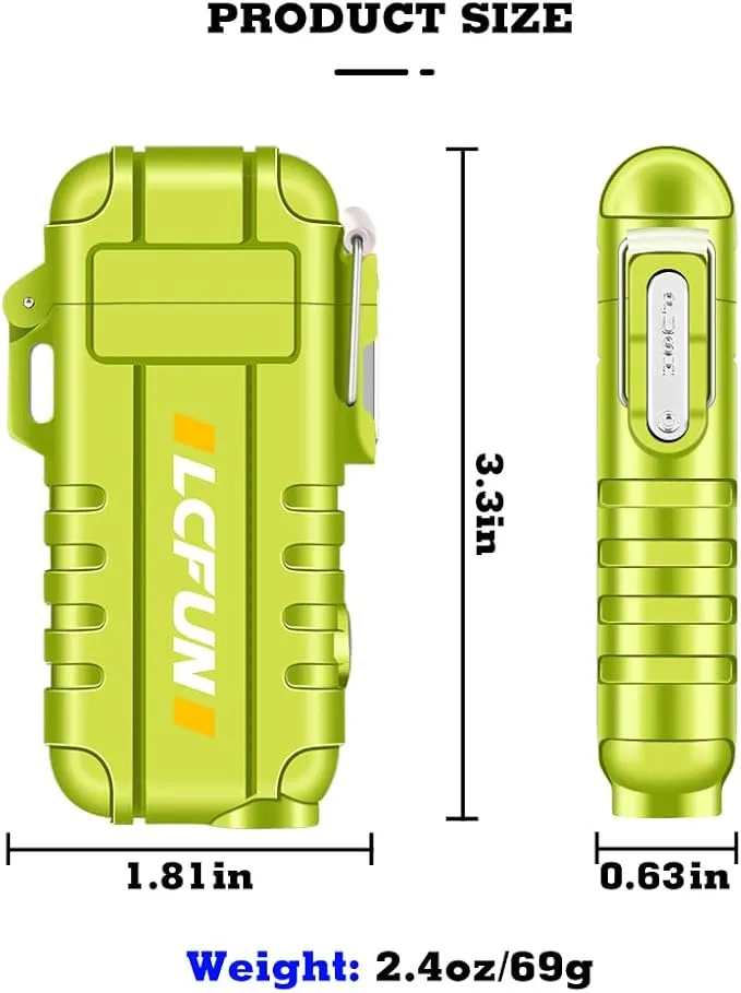 LcFun Arc Lighter, Electric Candle Lighter, USB C Rechargeable Lighter with LED Battery Display, Flameless Plasma Lighter, Waterproof Lighters for Hiking, Survival Gear, Camping Gadgets, EDC Gear