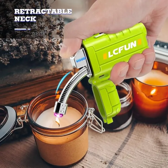LcFun Arc Lighter, Electric Candle Lighter, USB C Rechargeable Lighter with LED Battery Display, Flameless Plasma Lighter, Waterproof Lighters for Hiking, Survival Gear, Camping Gadgets, EDC Gear