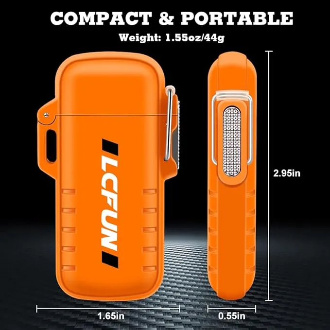 LcFun Electric Lighter Rechargeable USB Lighter 1 Pack Flameless Windproof Lighters Plasma Arc Lighter for Camping, Outdoor Adventure, Hiking, Survival Tactical