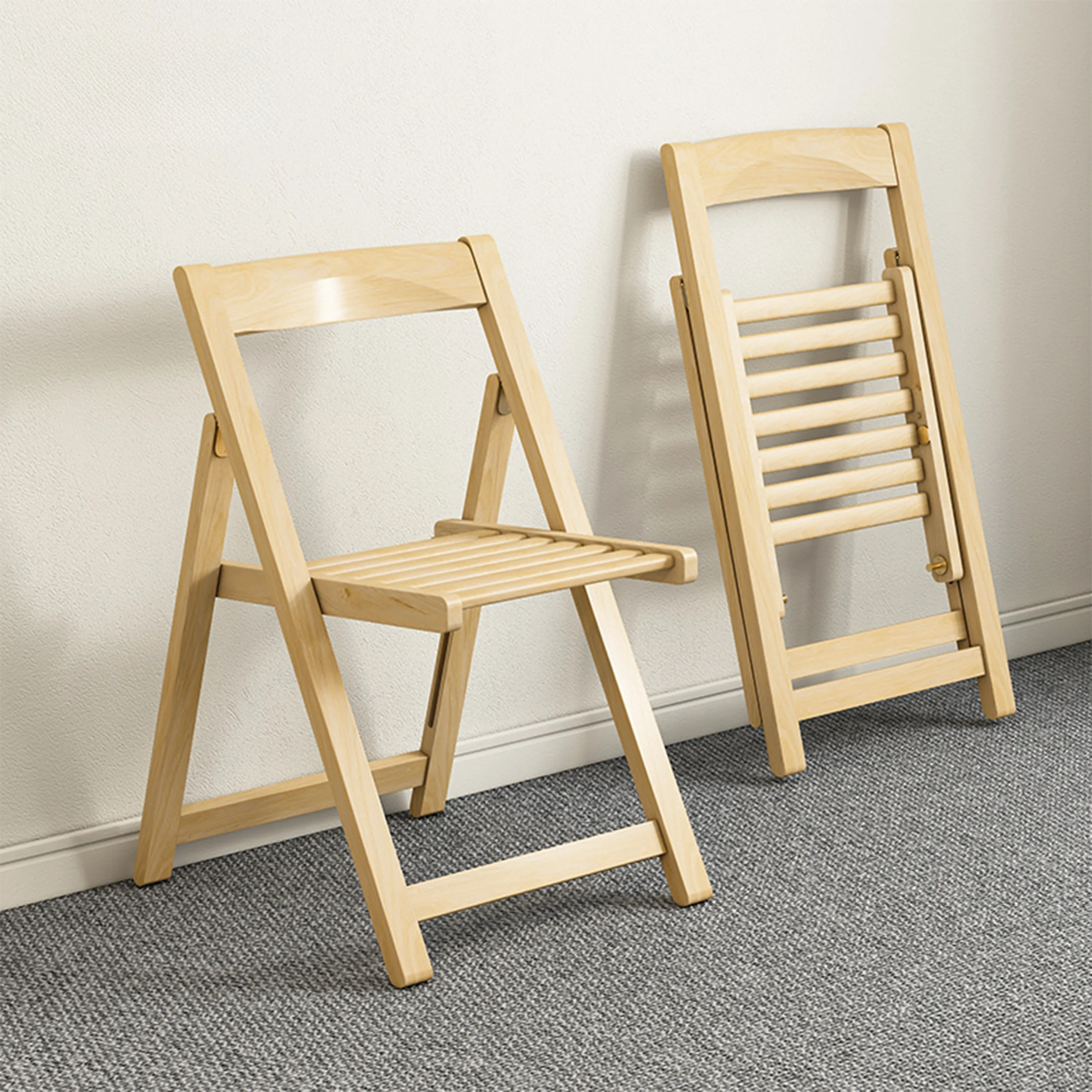 Lecce Foldable Dining Chair, Oak, Set of 2