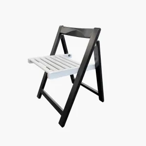 Lecce Foldable Dining Chair, White & Black, Set of 2