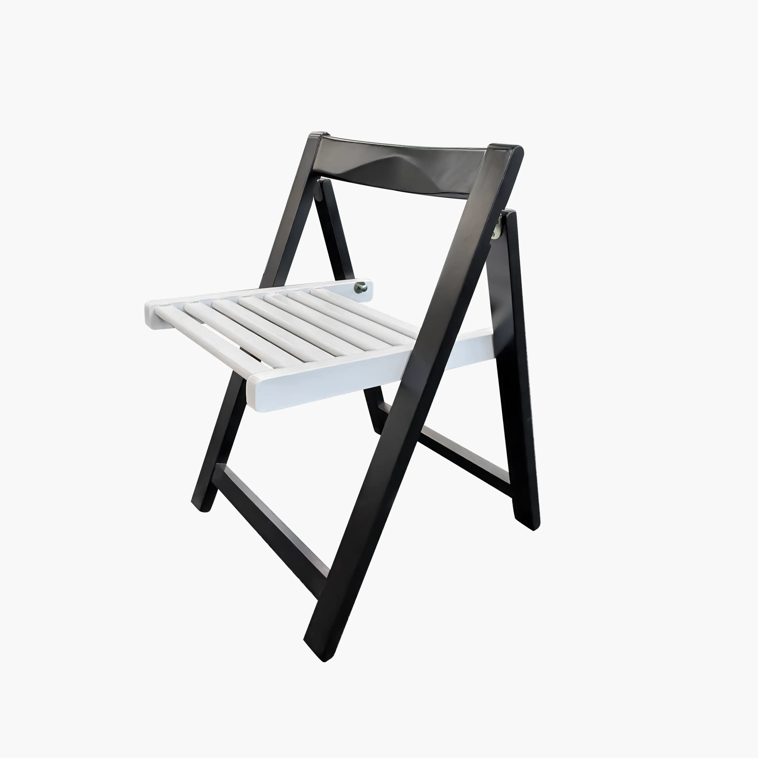 Lecce Foldable Dining Chair, White & Black, Set of 2