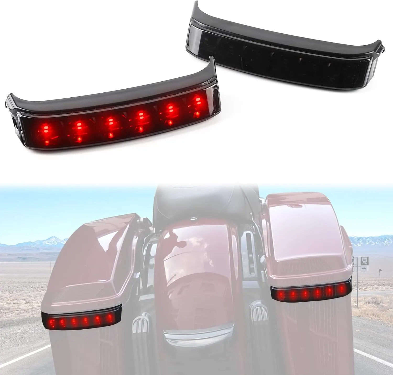 LED Saddlebag Tail Lights for Harley, Saddlebag Housing Running Brake Light Turn Signal Lamp for Harley Touring Street Road Glide King Road Glide CVO Electra Glide Ultra Limited 2014-2022 Accessories