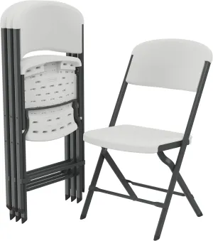 Lifetime Folding Chairs, Heavy Duty Foldable Chair Contoured for Comfort, 4-Pack