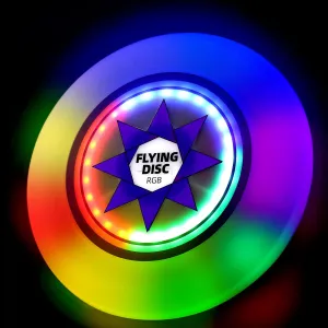 Light up Flying Disc 175g Glow Flying Disc with 30 Rgbs 16 Light Modes Adjustable Brightness Waterproof Rechargeable LED Flying Disc Gift for Outdoor Sports Games Play Cool Birthday Gift