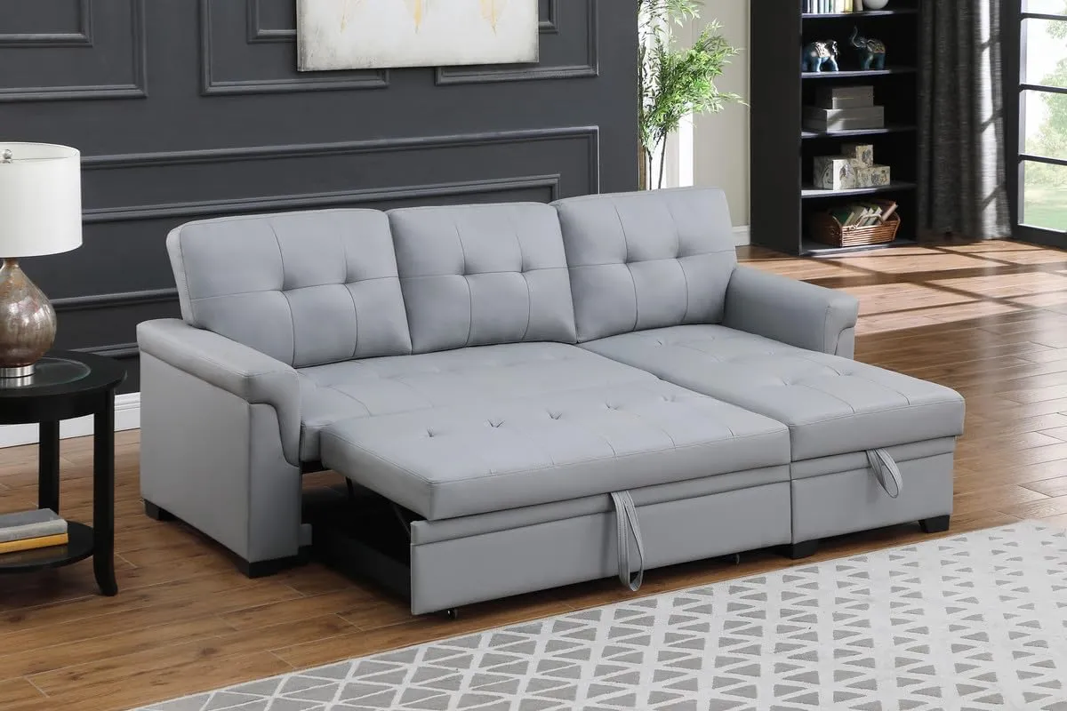 Lilola Home Lucca Sectional Sleeper - Versatile Sleeper Couch & Sofa Bed with Storage - Comfortable with Storage, Small Sofa counch