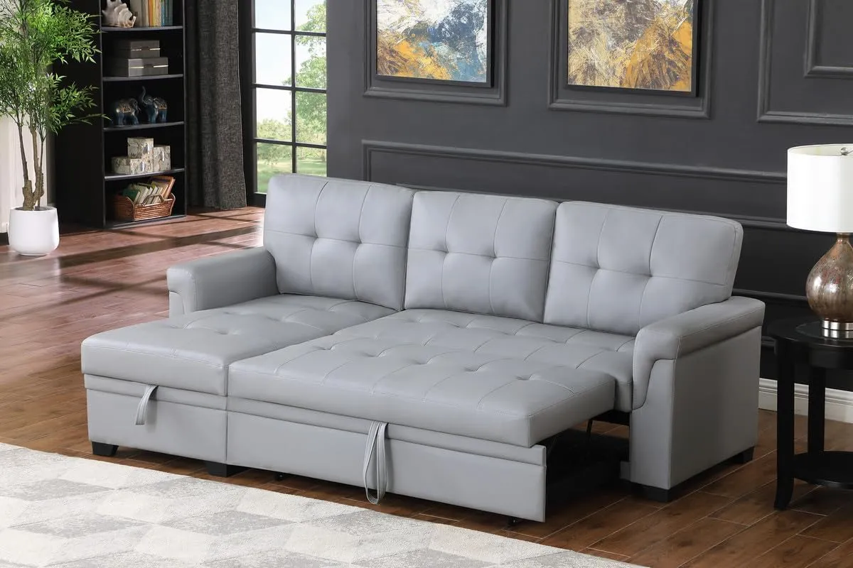 Lilola Home Lucca Sectional Sleeper - Versatile Sleeper Couch & Sofa Bed with Storage - Comfortable with Storage, Small Sofa counch