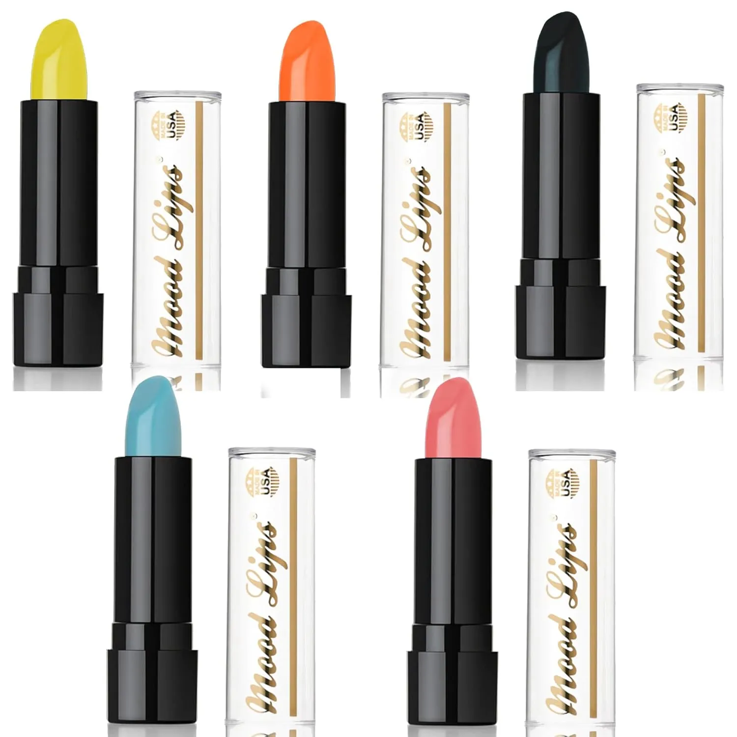 Lipstick pH Color Changing Long Lasting (Black (Pack of 5))