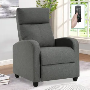 Living Room Recliner Chair Modern Reclining Easy Lounge Winback Single Sofa Reading Chair Fabric Home Theater Seating Massage Adjustable Accent Armchair w/ Thick Seat Cushion & Backrest, Grey