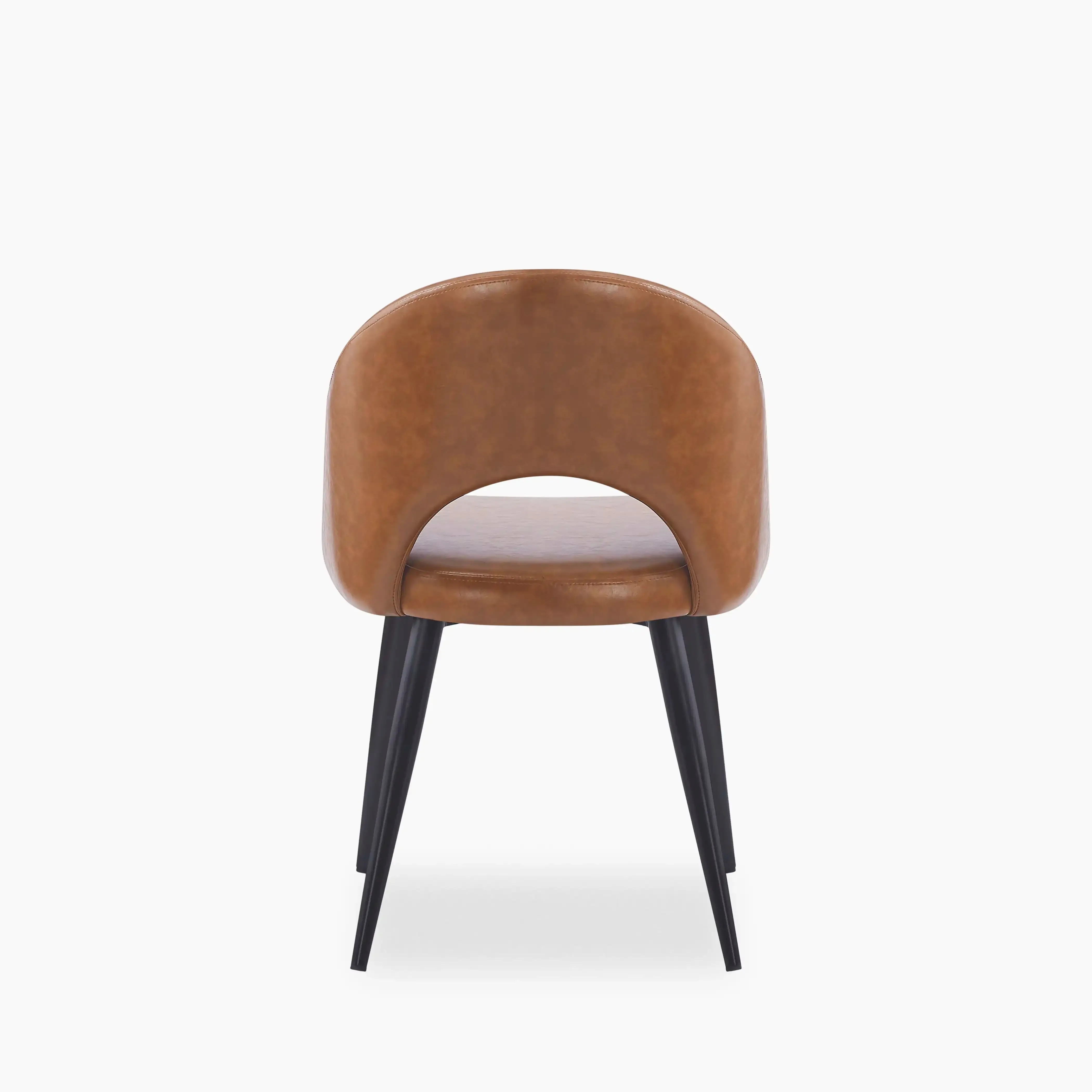 Lucille Dining Chair | Vintage Tan Faux Leather & Black