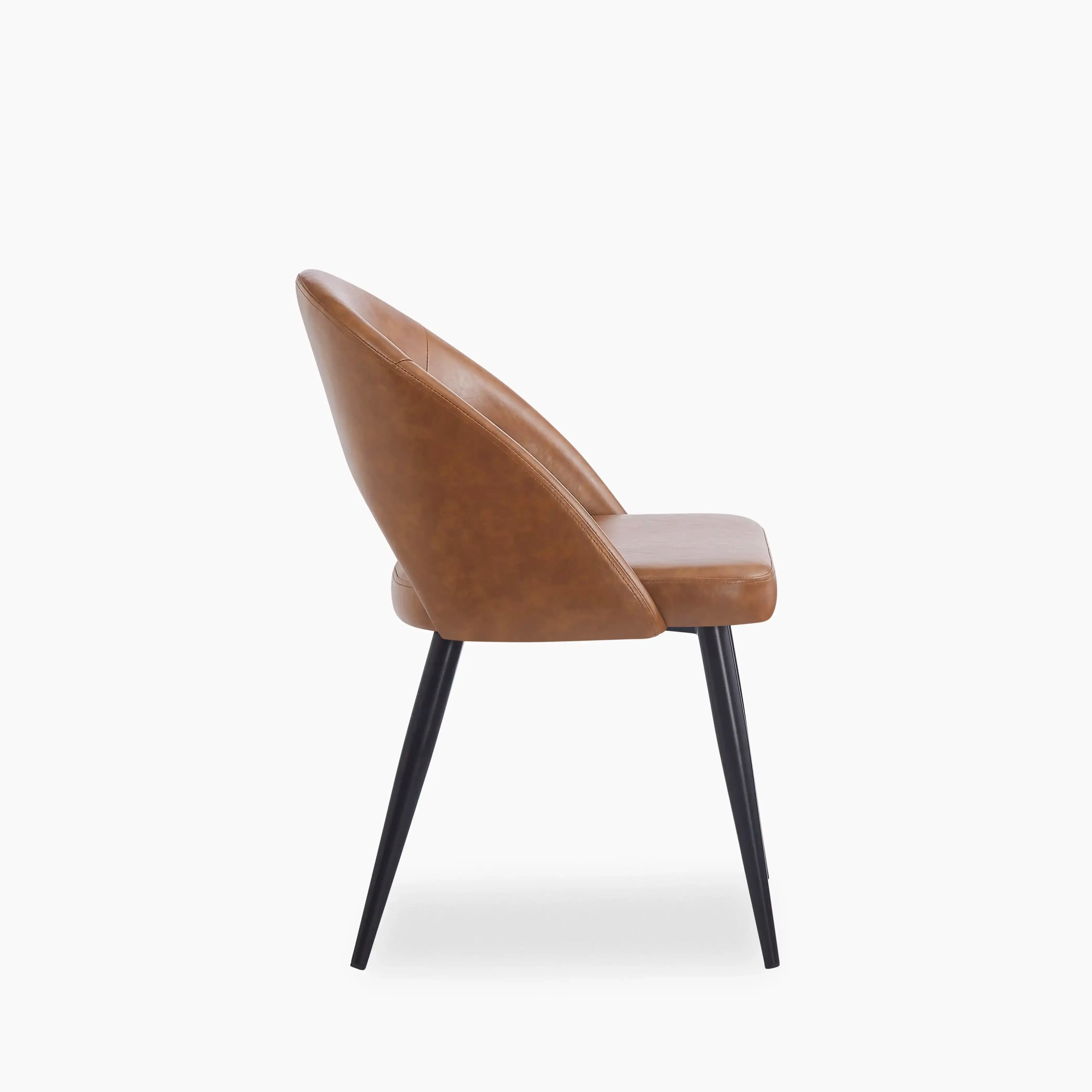 Lucille Dining Chair | Vintage Tan Faux Leather & Black