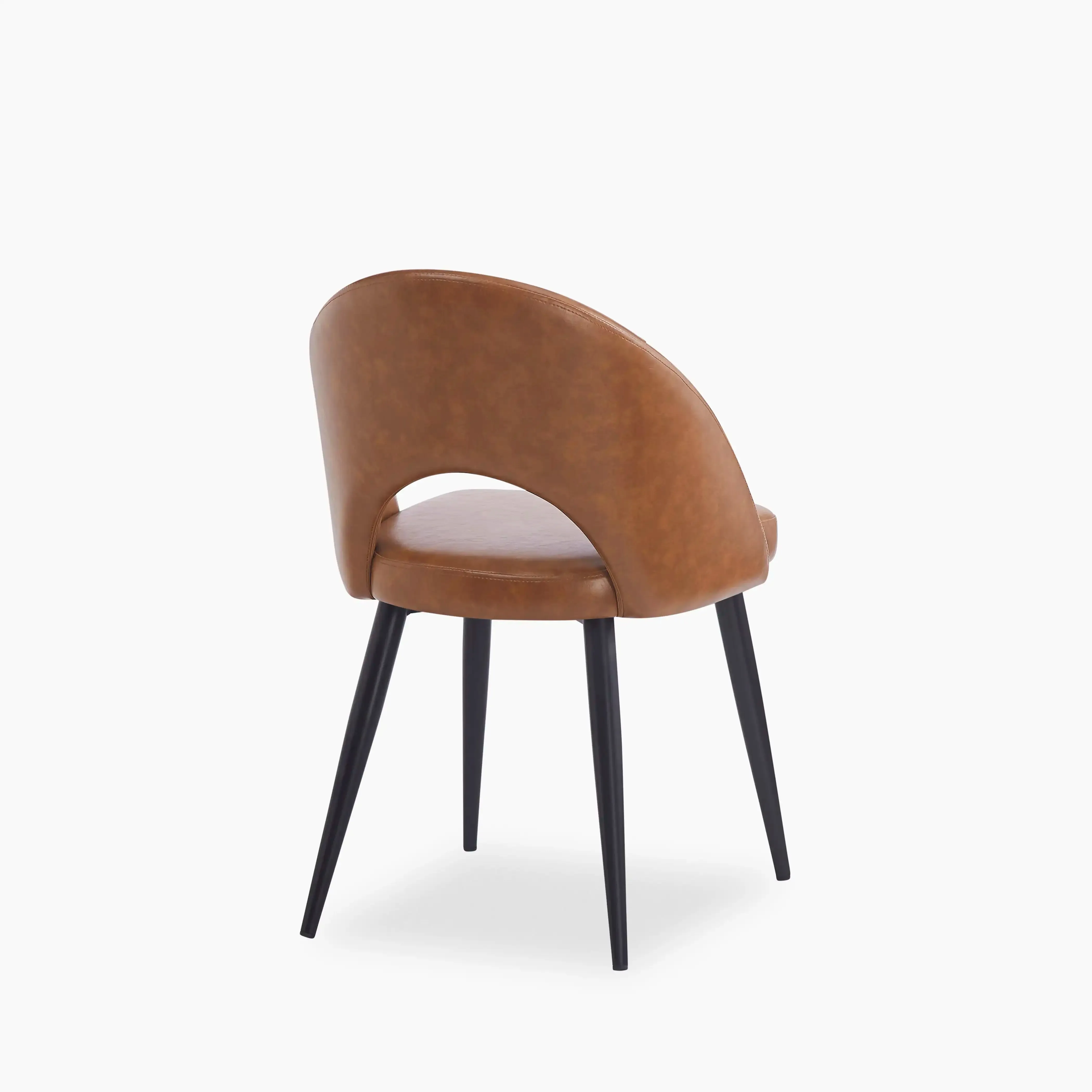 Lucille Dining Chair | Vintage Tan Faux Leather & Black