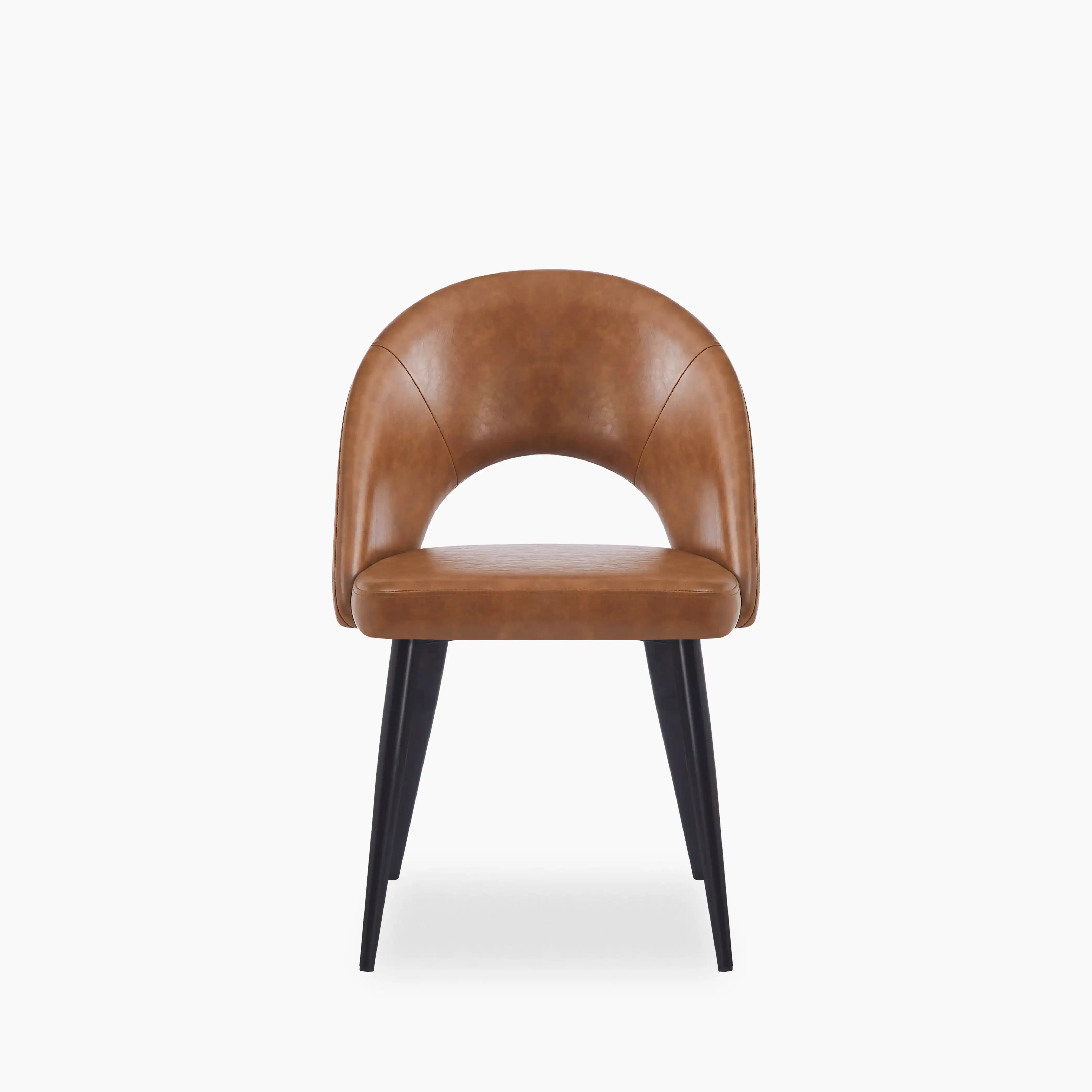 Lucille Dining Chair | Vintage Tan Faux Leather & Black