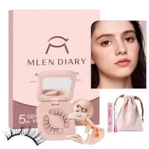 Magnetic Eyelashes with Applicator Kit Natural Reusable Soft Magnetic Lashes Without Eyeliner, Glue-free False Eyelashes Lightweight, Waterproof, Easy to Wear, No Makeup Remover Required(Korean Style)