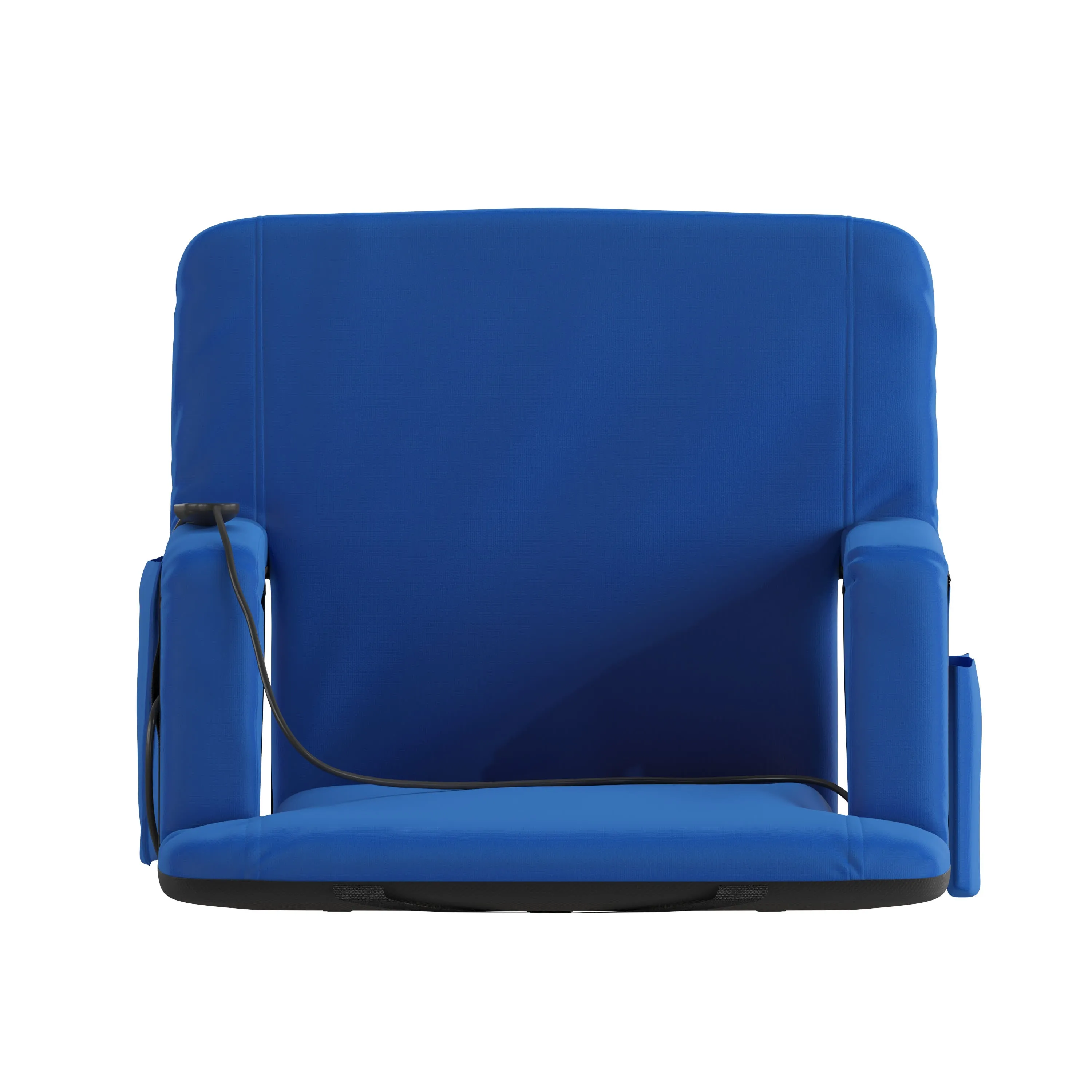 Malta Portable Heated Reclining Stadium Chair with Armrests, Heated Padded Back & Heated Seat with Dual Storage Pockets and Backpack Straps