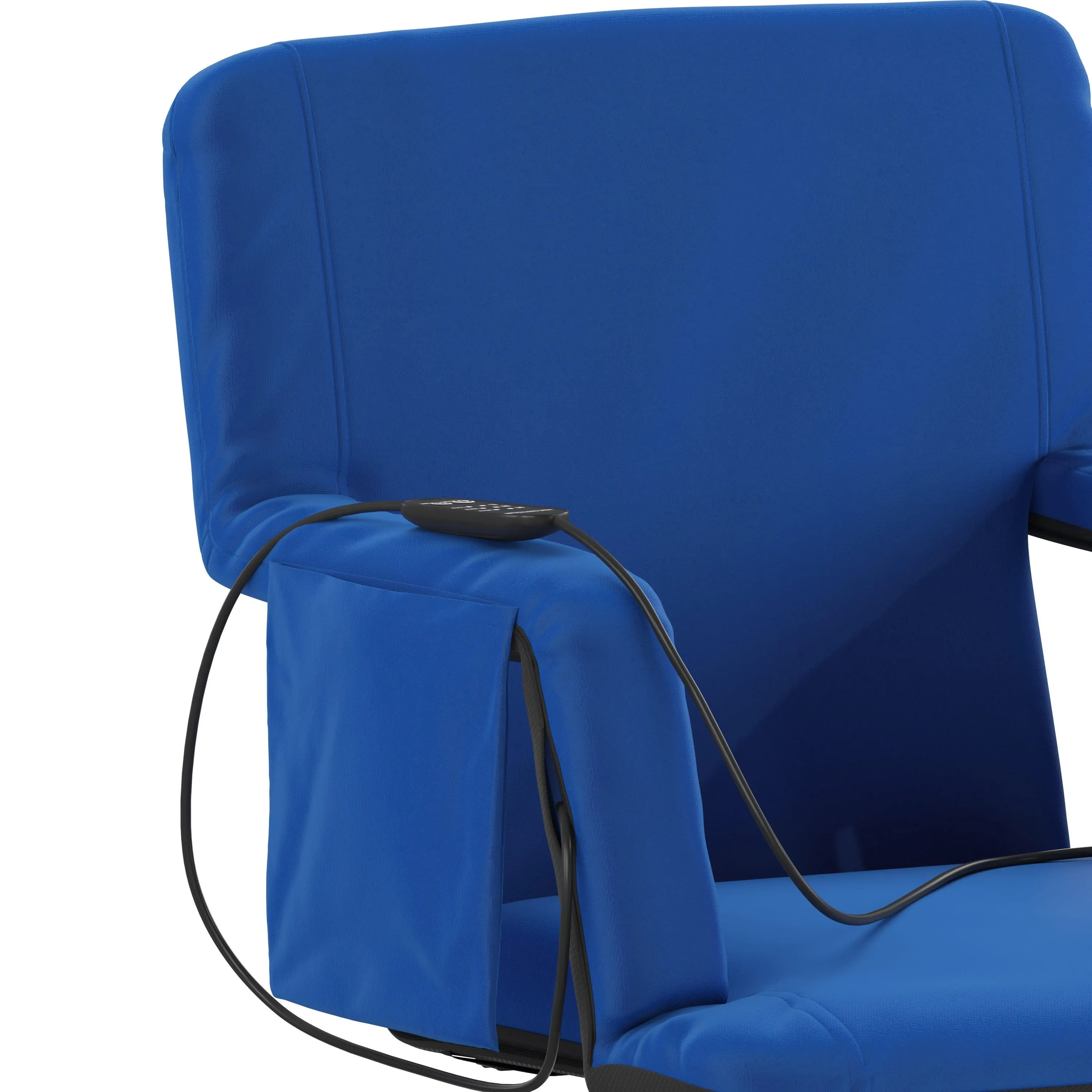 Malta Portable Heated Reclining Stadium Chair with Armrests, Heated Padded Back & Heated Seat with Dual Storage Pockets and Backpack Straps
