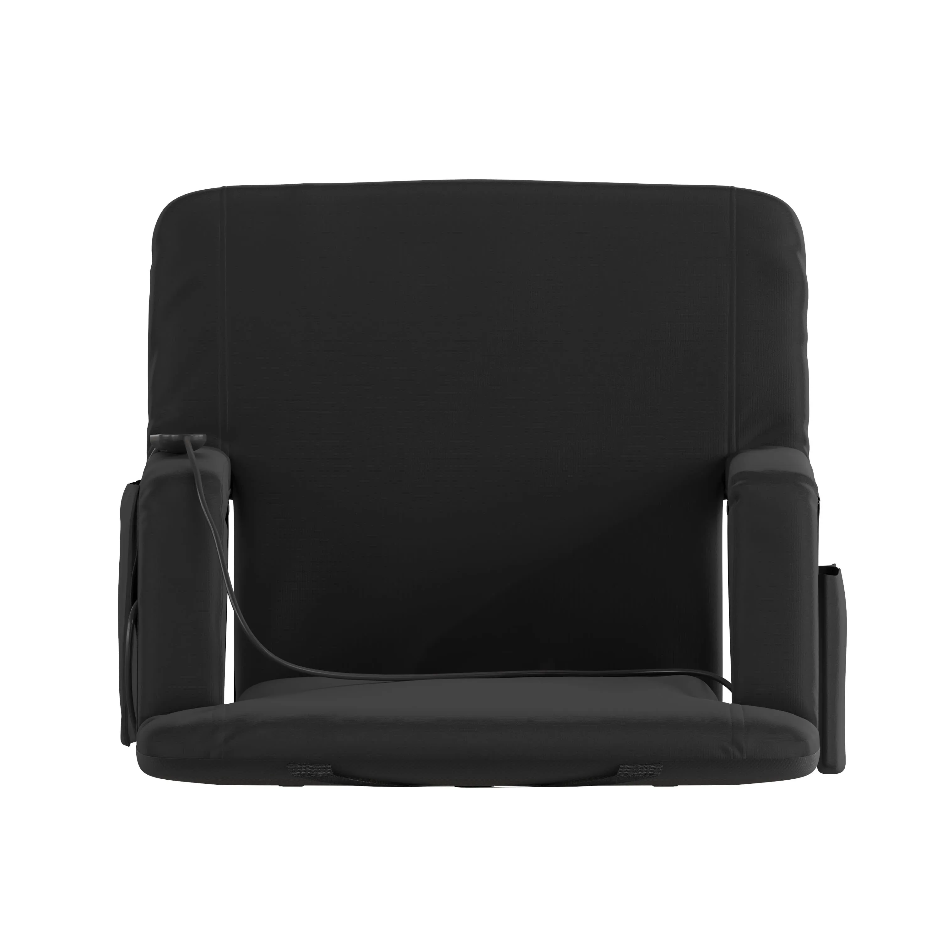 Malta Portable Heated Reclining Stadium Chair with Armrests, Heated Padded Back & Heated Seat with Dual Storage Pockets and Backpack Straps