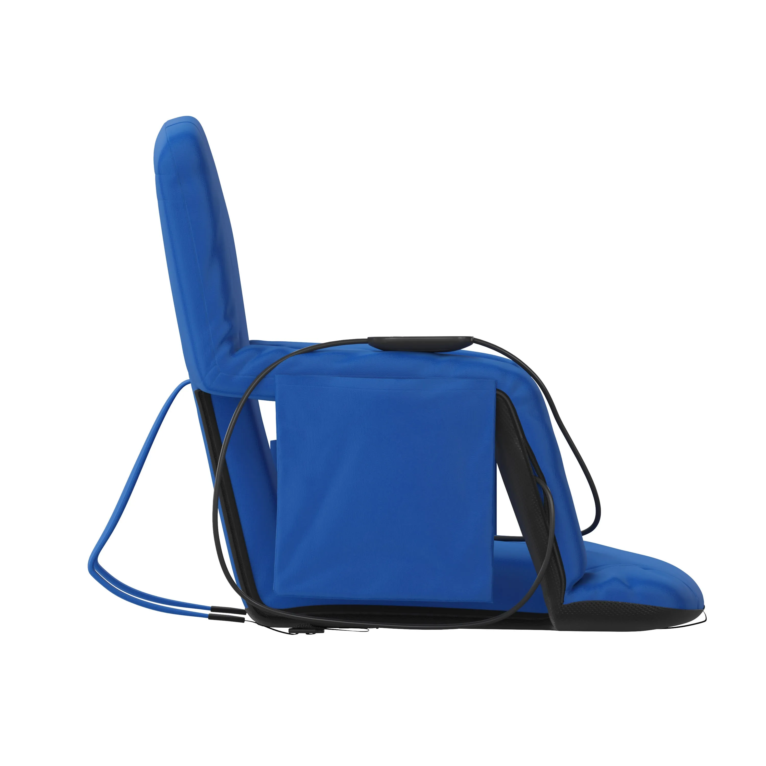 Malta Portable Heated Reclining Stadium Chair with Armrests, Heated Padded Back & Heated Seat with Dual Storage Pockets and Backpack Straps