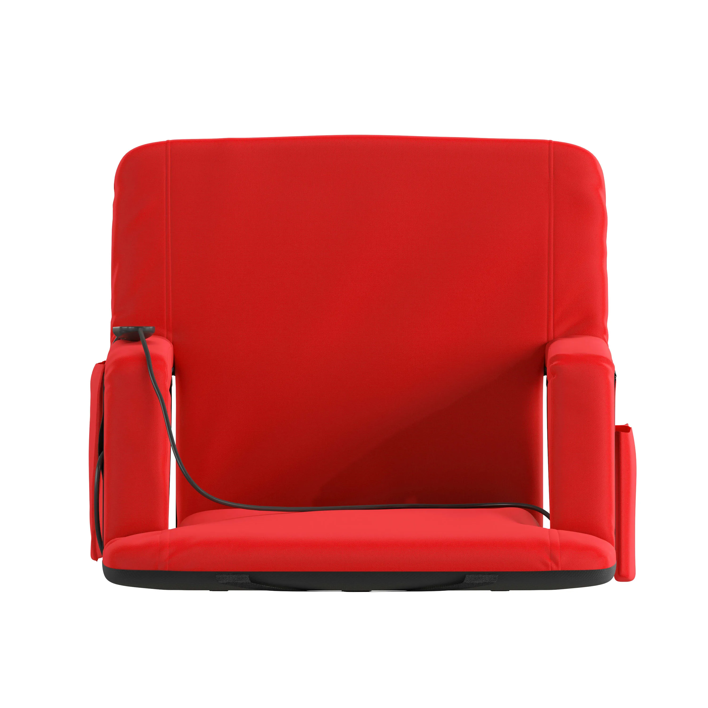 Malta Portable Heated Reclining Stadium Chair with Armrests, Heated Padded Back & Heated Seat with Dual Storage Pockets and Backpack Straps