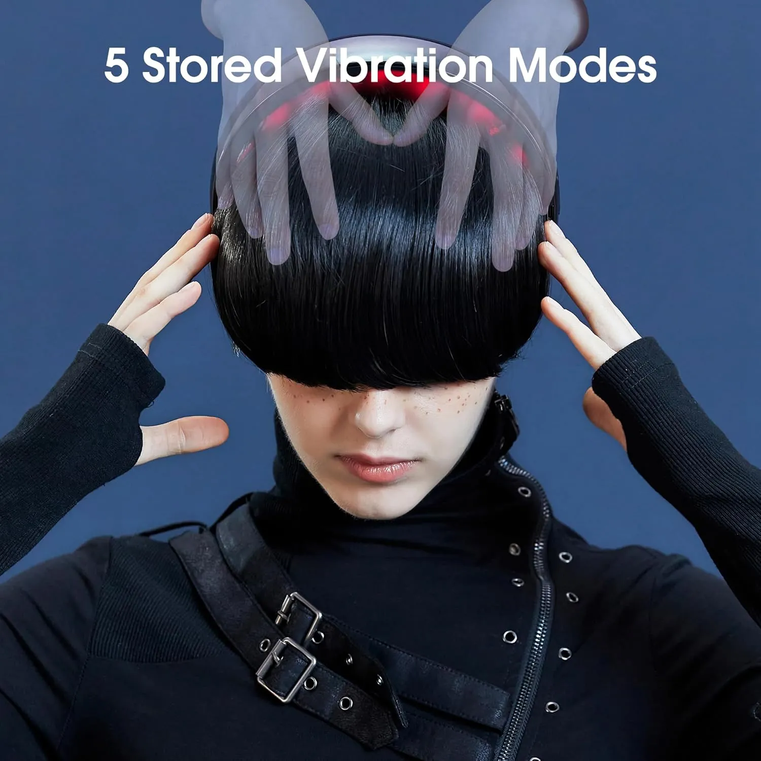 Master Massage Upgraded H2 Electric Scalp Massager for Head Massage with Heating, for Stronger, Thicker, Hair- 10 Vibrating Contacts, Phototherapy, for Deep Relaxation, Stress Relief-(Black)