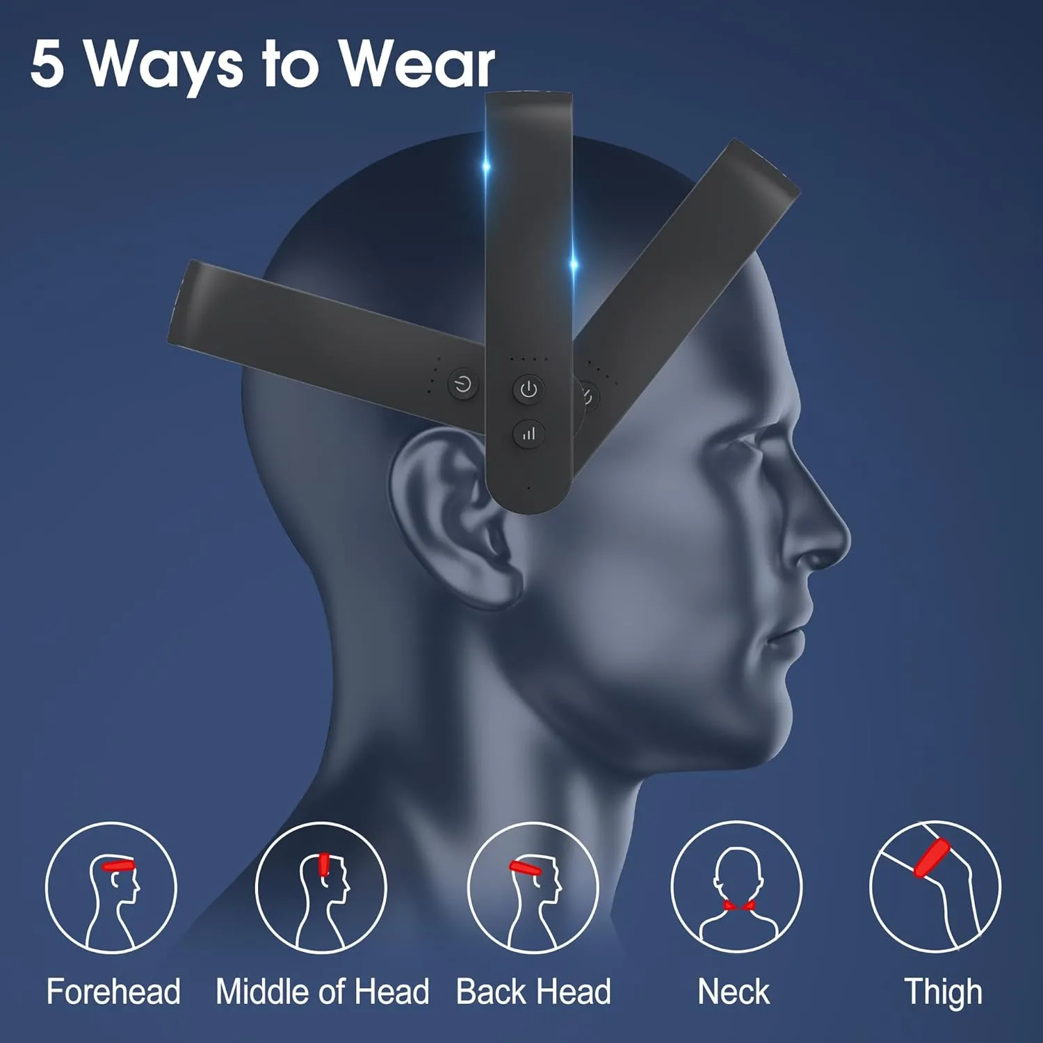 Master Massage Upgraded H2 Electric Scalp Massager for Head Massage with Heating, for Stronger, Thicker, Hair- 10 Vibrating Contacts, Phototherapy, for Deep Relaxation, Stress Relief-(Black)