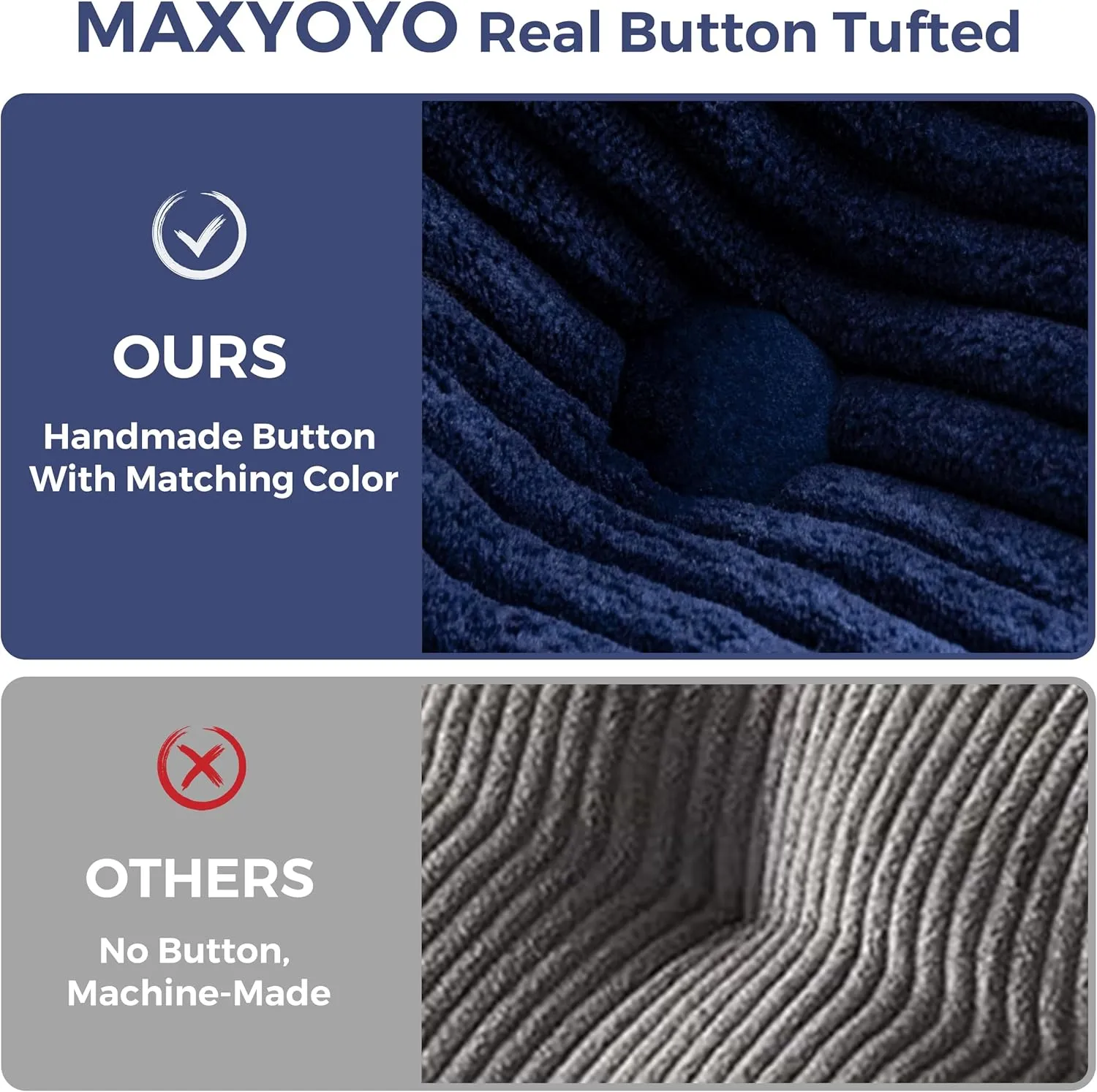 MAXYOYO Folding Sofa Bed, L-Shaped Convertible Sofa Bed with Armrest Foldable Sleeper Sofa with Pillow, Portable Fold Out Chair Bed Comfy Floor Lounge for Living Room Bedroom, Navy