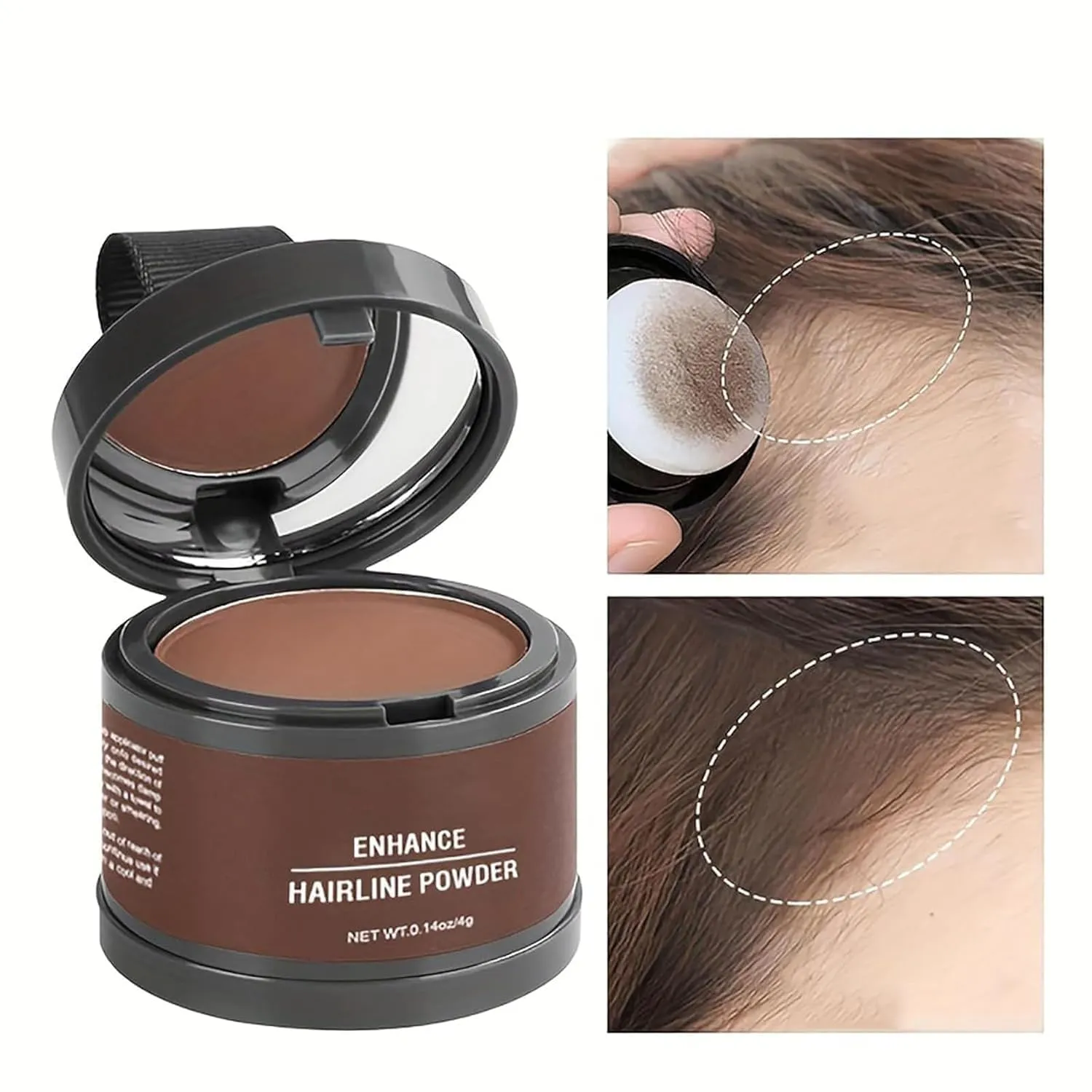 Maycheer Hairline Powder for Women Men, Maycheer Hair Shadow, Maycheer Magic Root Cover Up, Maycheer Hair Rich Shading Powder, Enhance Hairline Powder (14 White)