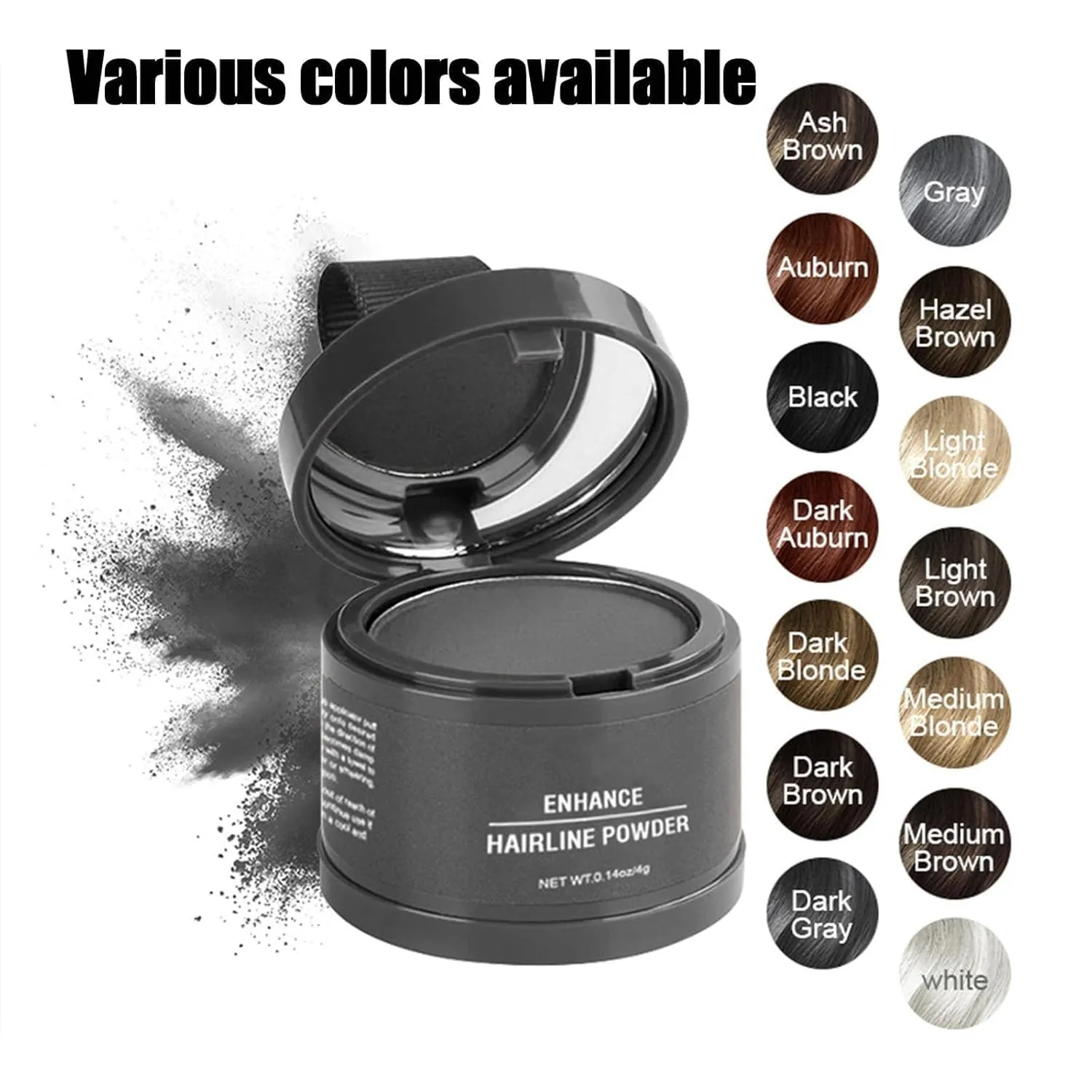Maycheer Hairline Powder for Women Men, Maycheer Hair Shadow, Maycheer Magic Root Cover Up, Maycheer Hair Rich Shading Powder, Enhance Hairline Powder (14 White)