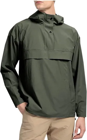 Men's Jackets Waterproof Packable Rain with Hood Lightweight Fashion Raincoat Windbreaker Outdoor Hiking Travel Coat