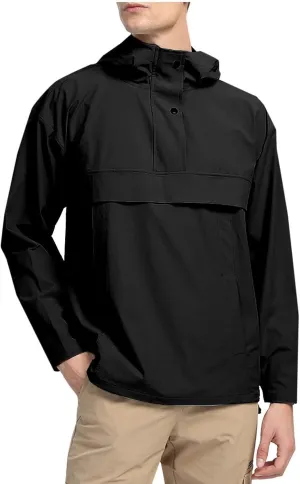 Men's Jackets Waterproof Packable Rain with Hood Lightweight Fashion Raincoat Windbreaker Outdoor Hiking Travel Coat