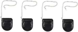 Mens Jewellery Box 4pcs Pocket Watch Storage Leather Case Pocket Watch Chains Watch Strap Holder Watch Holder Watch Pouch Pocket Watch Fob Watch Bag Pocket Watch Case Watch Storage Case Black Metal