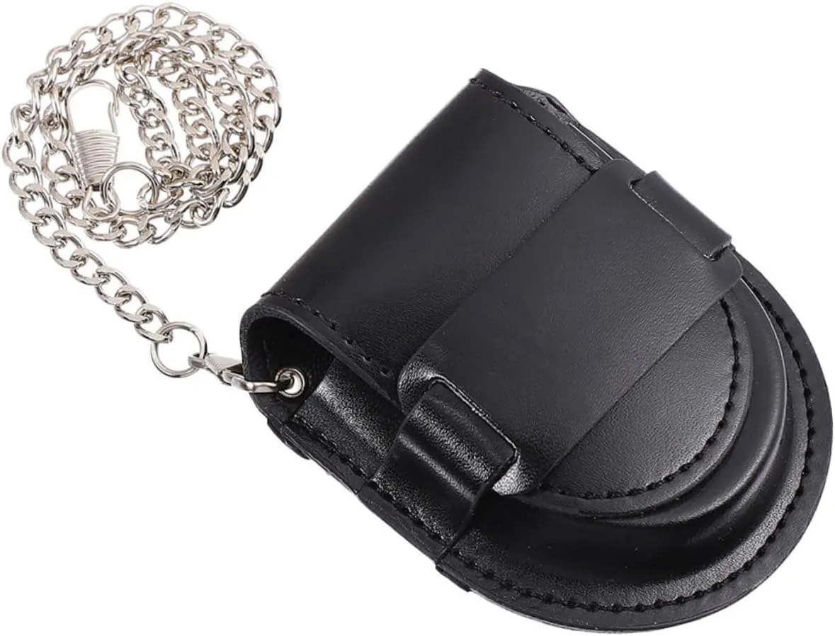 Mens Jewellery Box 4pcs Pocket Watch Storage Leather Case Pocket Watch Chains Watch Strap Holder Watch Holder Watch Pouch Pocket Watch Fob Watch Bag Pocket Watch Case Watch Storage Case Black Metal