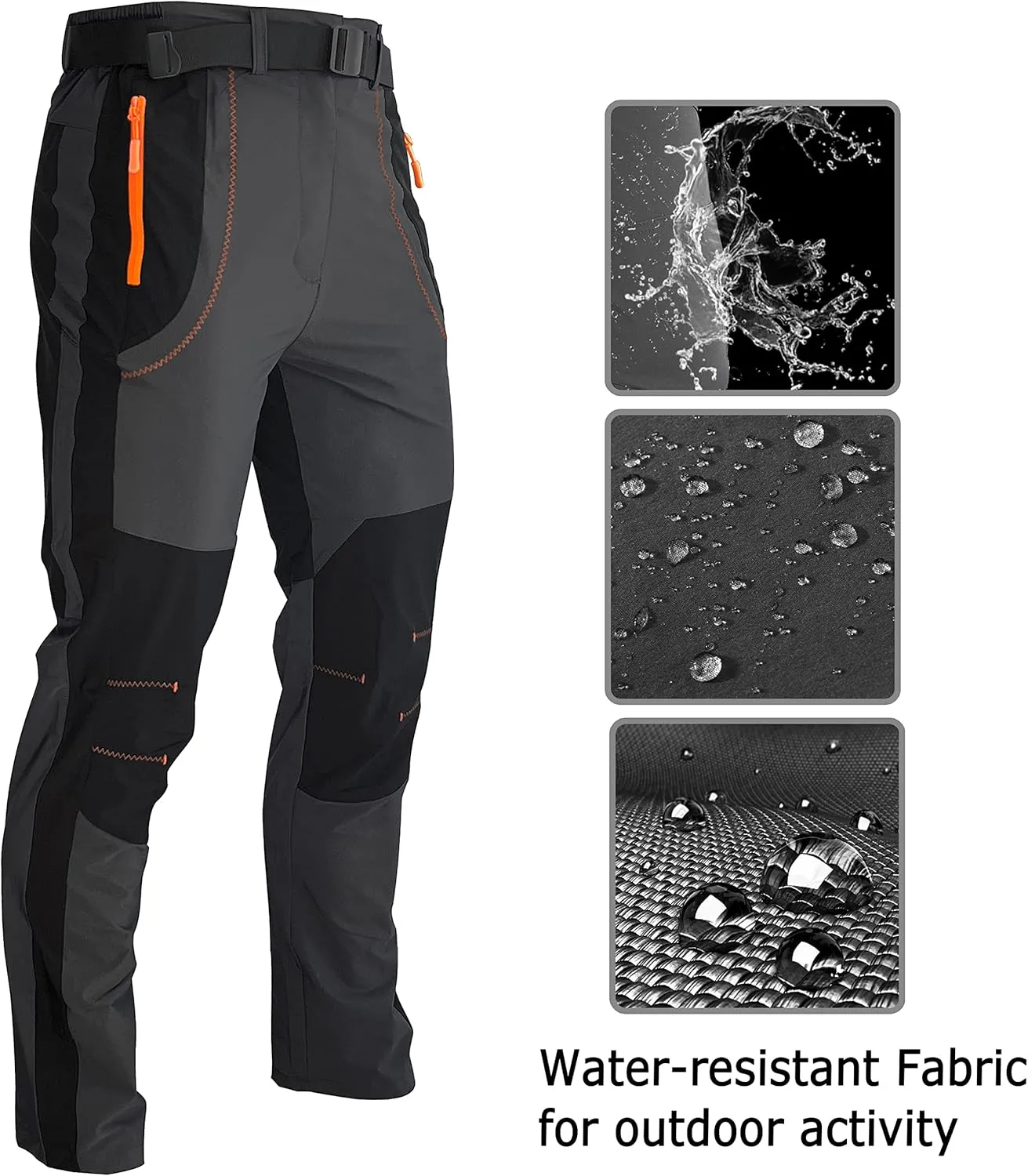 Mens Stretch Work Hiking Pants Quick Dry Lightweight Waterproof Outdoor Travel Climbing Fishing Pants