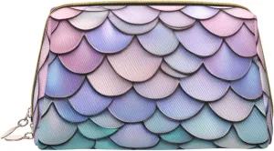 Mermaid Red Purple Aqua Toiletry Pouch, Travel-Friendly Makeup Organizer For Makeup Brushes, Lipsticks