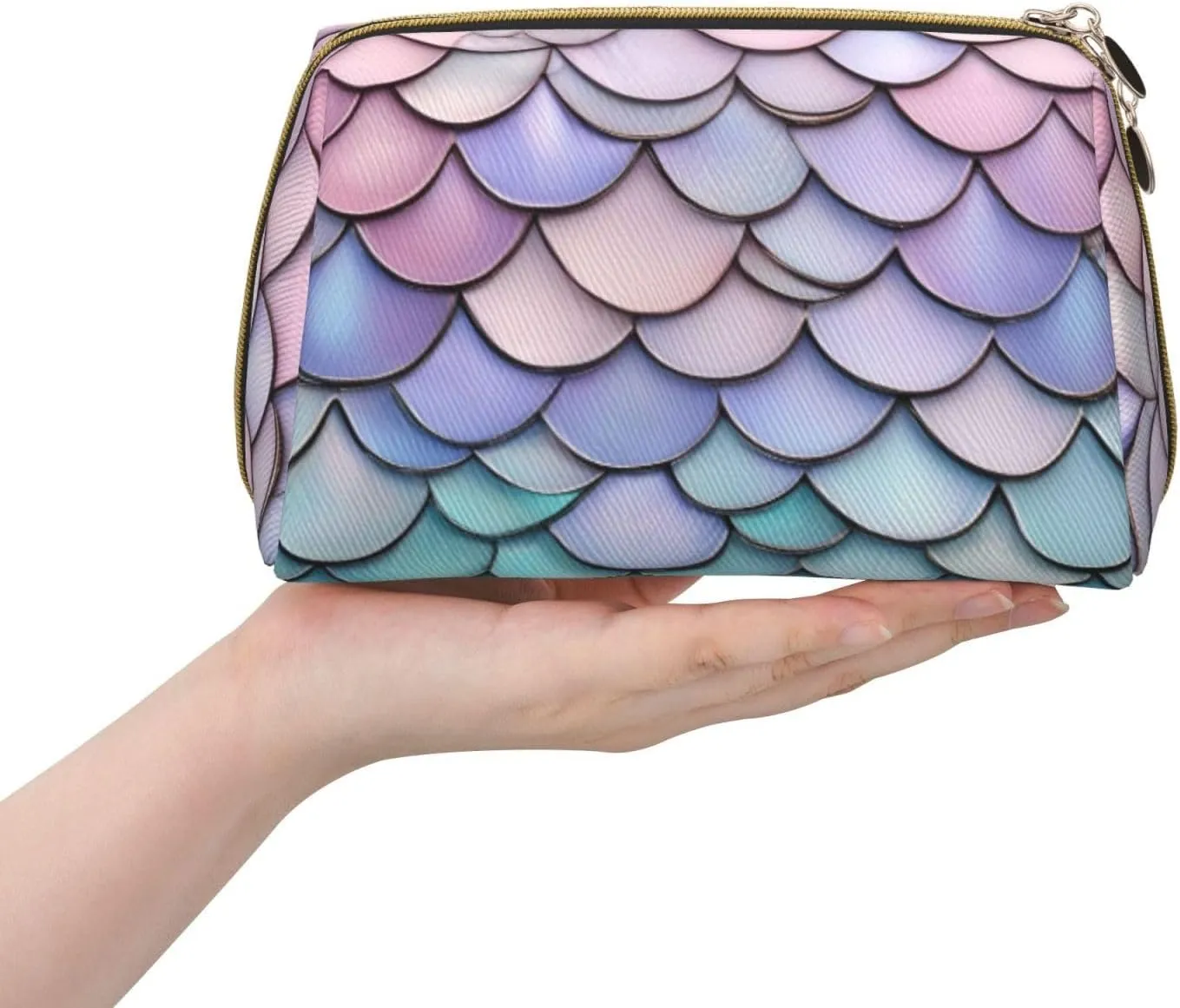 Mermaid Red Purple Aqua Toiletry Pouch, Travel-Friendly Makeup Organizer For Makeup Brushes, Lipsticks