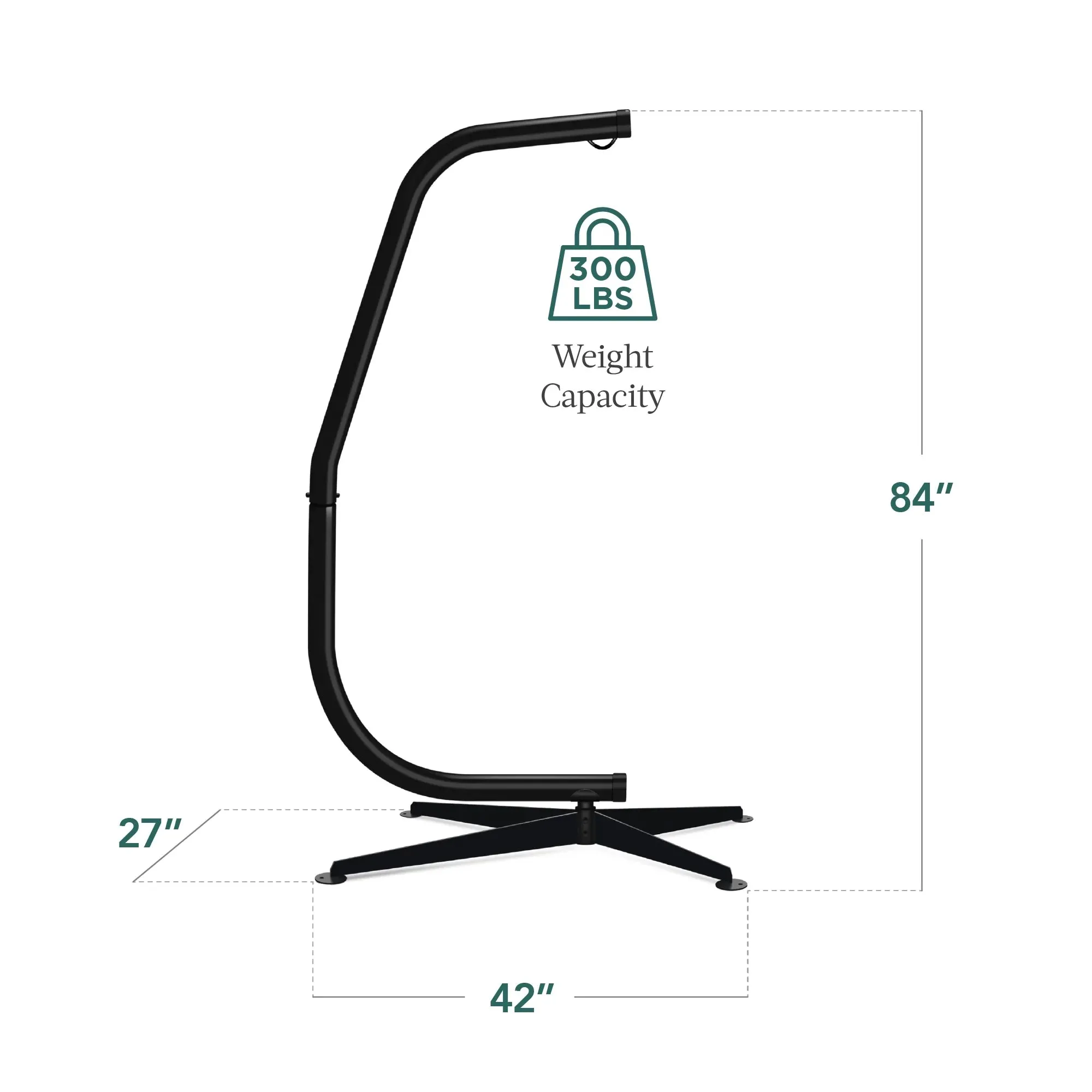 Metal Chair/ Finish, - - Exclusive Weather-Resistant Only Hammock Base Going fast Black Hanging Offset C-Stand for Stand