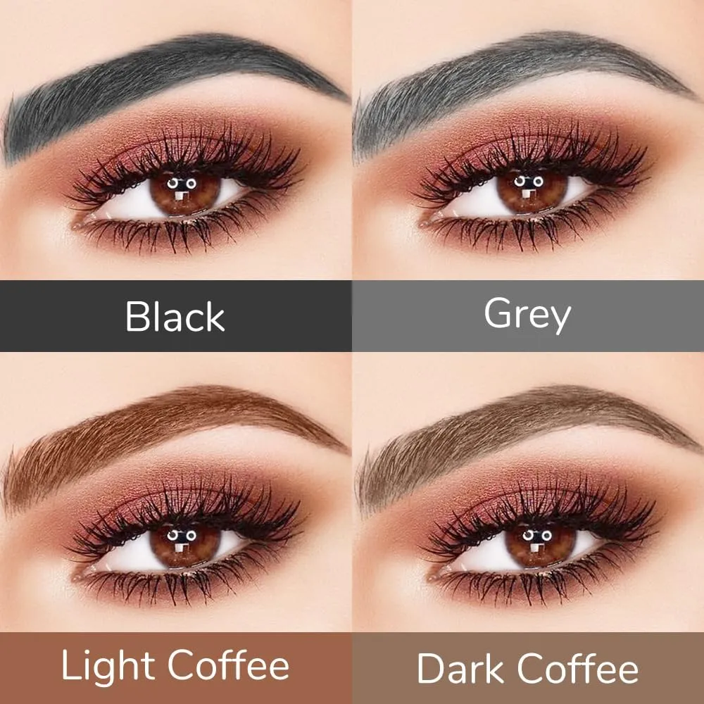Microblading Eyebrow Pencil 2PCS, 2025 New 3D Waterproof Eyebrow Microblading Pen 4 Fork Tip, Magic Eyebrow Pencil Makeup Long-Lasting Eyebrow Pencils with Micro Fork Tip (Light Brown)