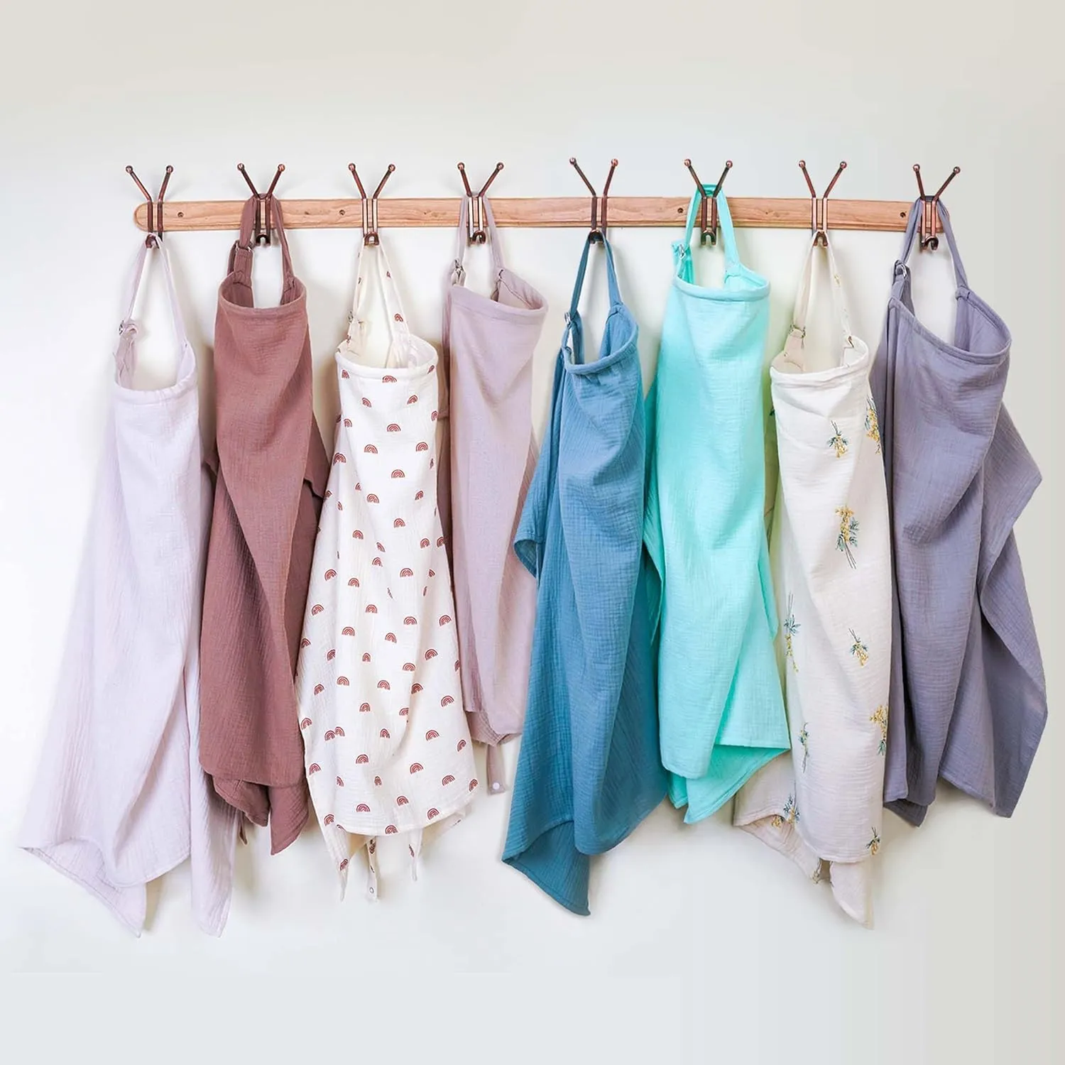 Miflor Muslin Nursing Cover - Large 42x30 Inches Nursing Cover Up for Breastfeeding | Breast Feeding Covers for Women with 2 Pockets, Carry Bag, Muslin Cotton, Stylish & Comfortable Design