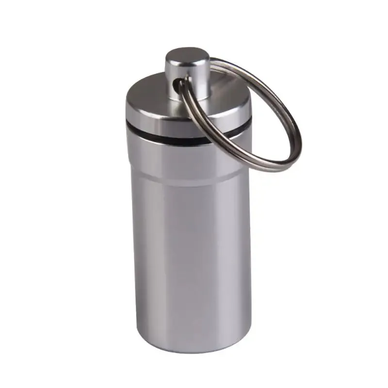 Mini Waterproof Pill Box Keychain - Medicine Holder Container