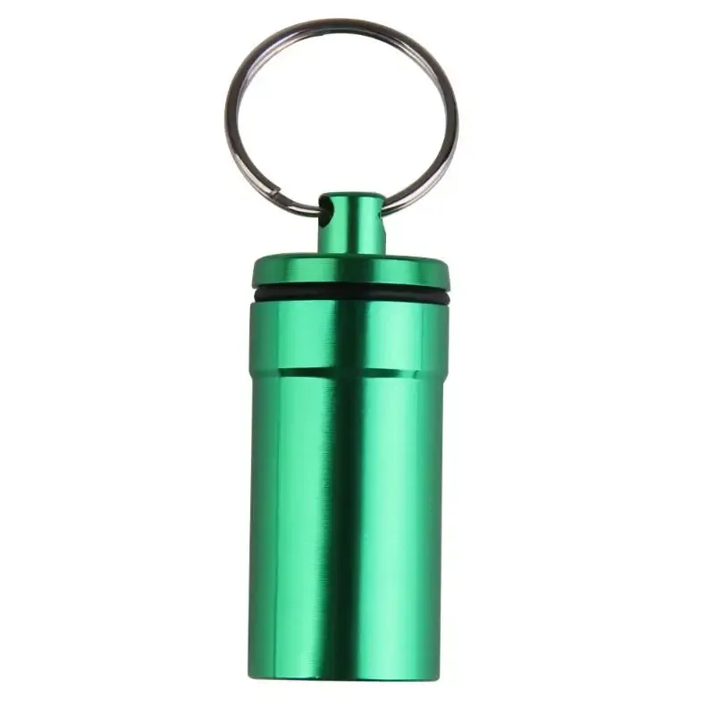Mini Waterproof Pill Box Keychain - Medicine Holder Container