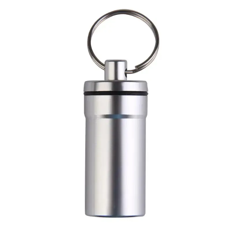 Mini Waterproof Pill Box Keychain - Medicine Holder Container